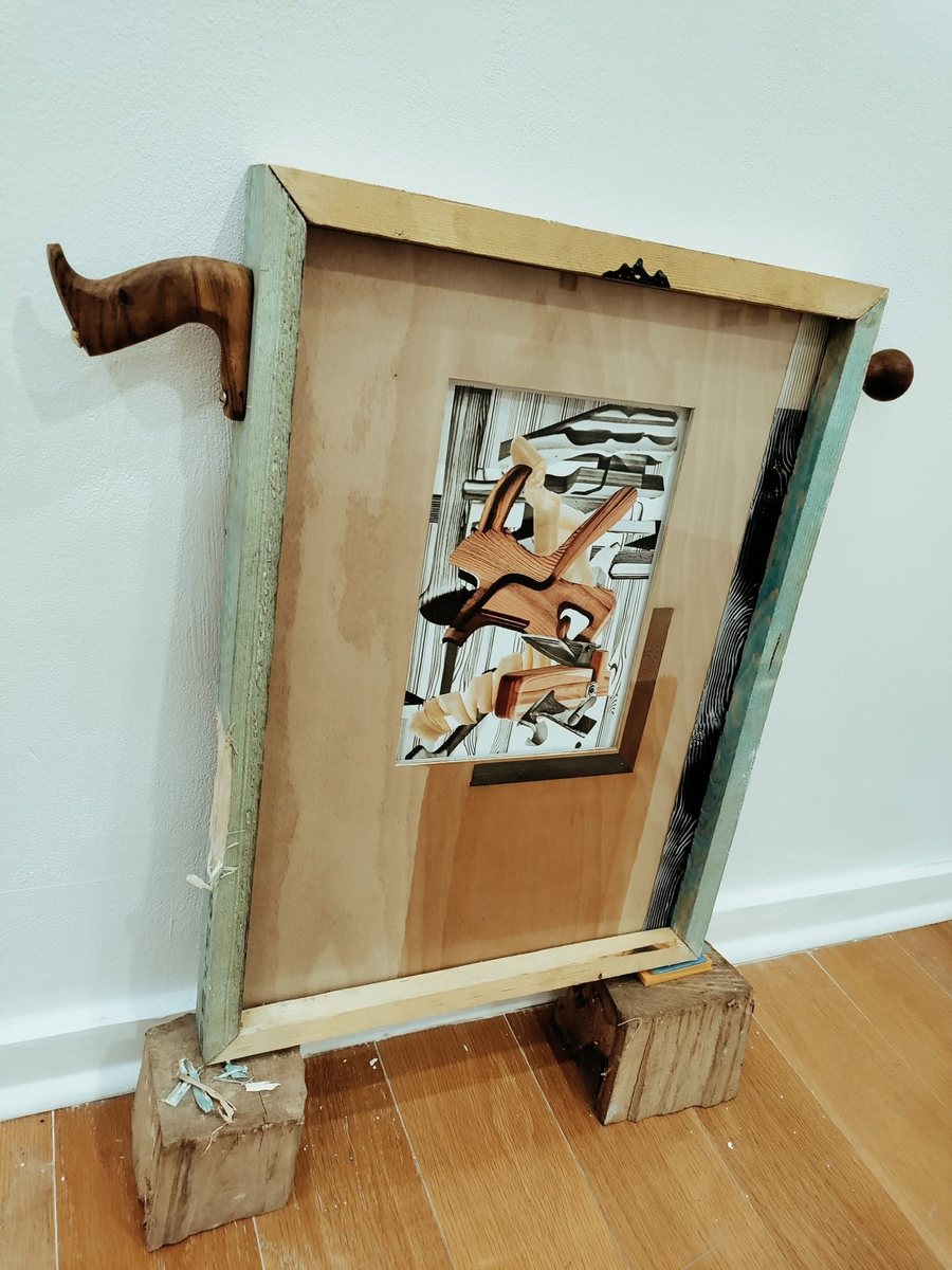 Stable No.6 Fore Plane, a mixed-media work combining digital print, timber and hand-plane components.